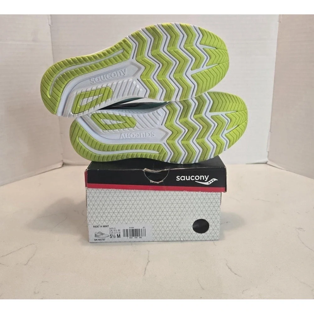 Saucony Ride 14 Shoes Girls 5.5M Mint